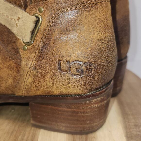 UGG Australia Darcie Distressed Women's Riding Boot Size 9 Brown - Picture 8 of 12